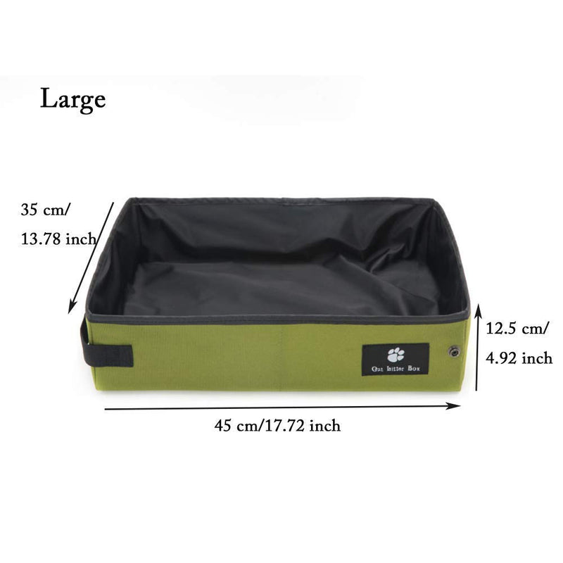 [Australia] - Misyue Cat Collapsible Litter Box Soft Foldable Waterproof Pet Cat Litter Pan Portable for Travel L 