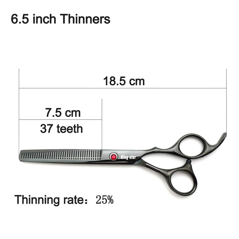 Kingstar Professional Pet Grooming Scissors Set Straight Scissors Thinning Scissors Curved Scissors with Comb case Comb 7 inches 7 inches Titatium-black set - PawsPlanet Australia