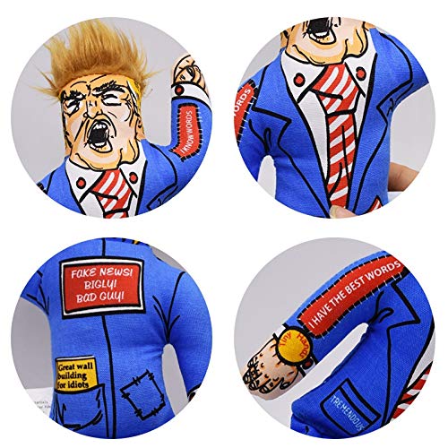 HOTOY Squeaky Dog Toys Dog Chew Toys Squeaky Toys Donald Trump Funny,Durable Canvas Dog Toy for Small and Medium Dogs | Free Storage Bag - PawsPlanet Australia