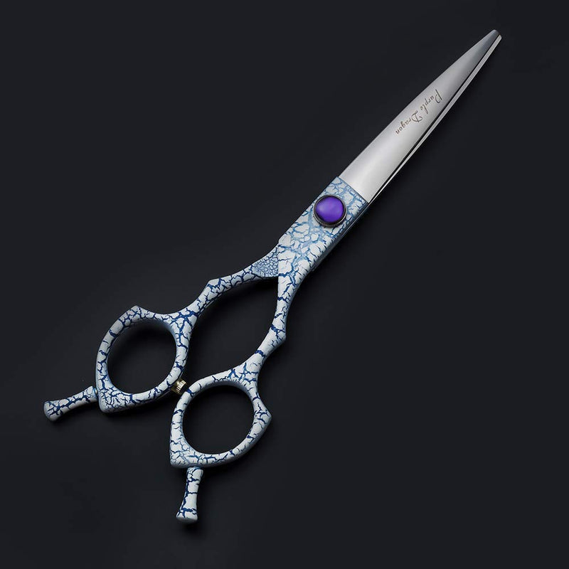 [Australia] - Purple Dragon 6.5 inch Professional Silver Japan 440C Pet Grooming Curved Shears/Scissors or Dog Hair Straight Cutting Scissor - Perfect for Pet Groomer or Family DIY Use 