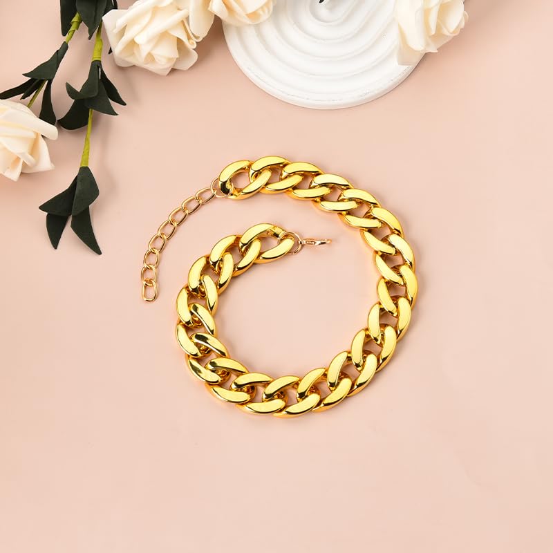 YangQian Dog Chain Necklace for Small Dogs Cat Chain Collars for Boy Girl Cats Cuban Link Dog Collar Choker Chain Adjustable Gold Chain Dog Collar Pet Cat Collar Chain Animal Dog Necklace Accessories Gold Chain Pet Collar - PawsPlanet Australia