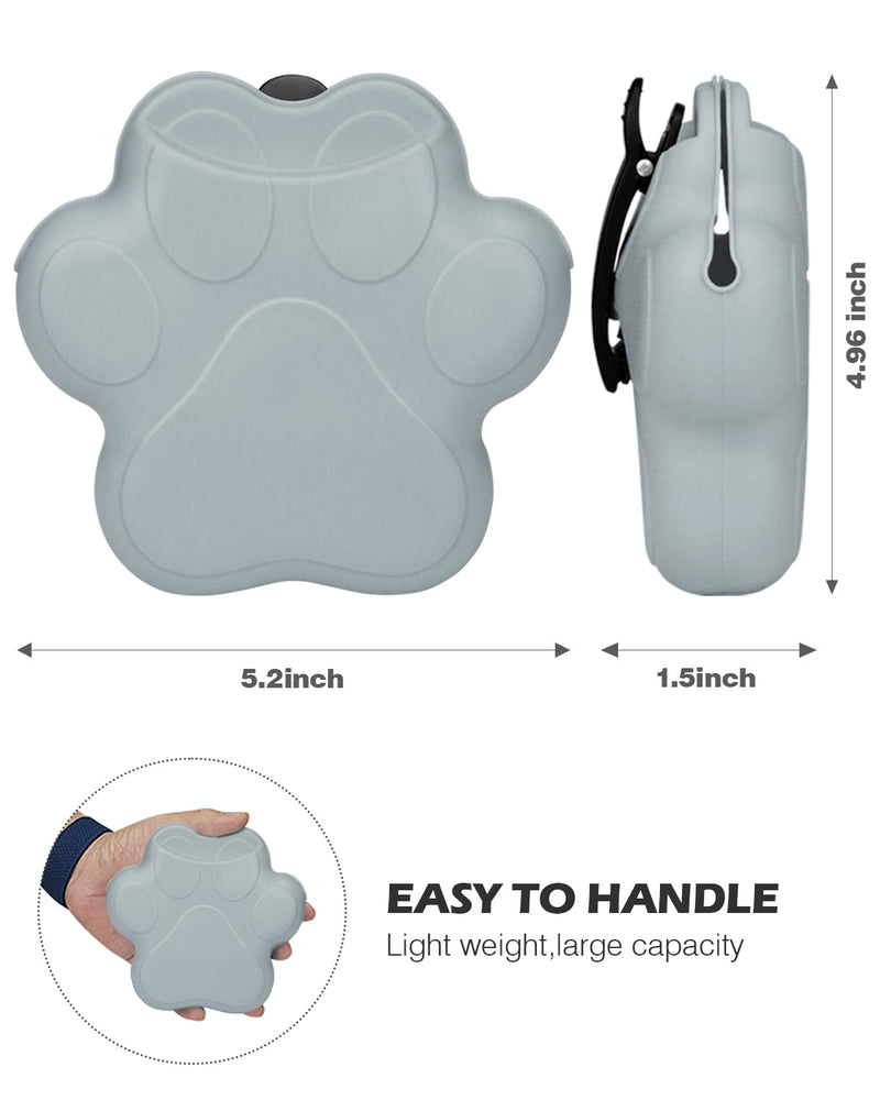 Silicone Dog Treat Pouch, Paw Print Dog Training Pouch, Waterproof Dog Treat Pouch Bag Training Pouch (Pack of 1, Gray) Pack of 1 Grey - PawsPlanet Australia