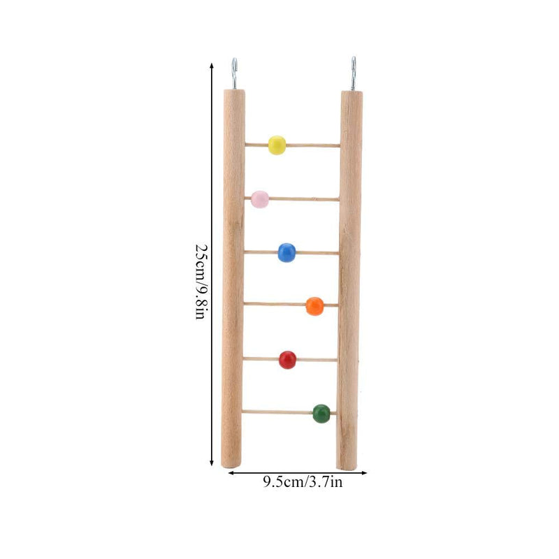 Parrot Ladder, Wooden 6 Ladder Climbing Toy Hanging Swing for Birds Parakeet Cockatiel African Grey Cockatoo Lovebird Finch(Beads) Beads - PawsPlanet Australia