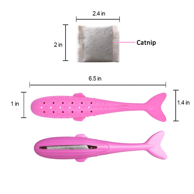 [Australia] - Sufadu Cat Toys Premium Silicone Whale Catnip Toys for Cats,Interactive Chew and Toothbrush,Catnip Rechargeable, 1 Whale and 3 Gifted Pack of Catnip for Kitten Kitty Cats Purple Fish 