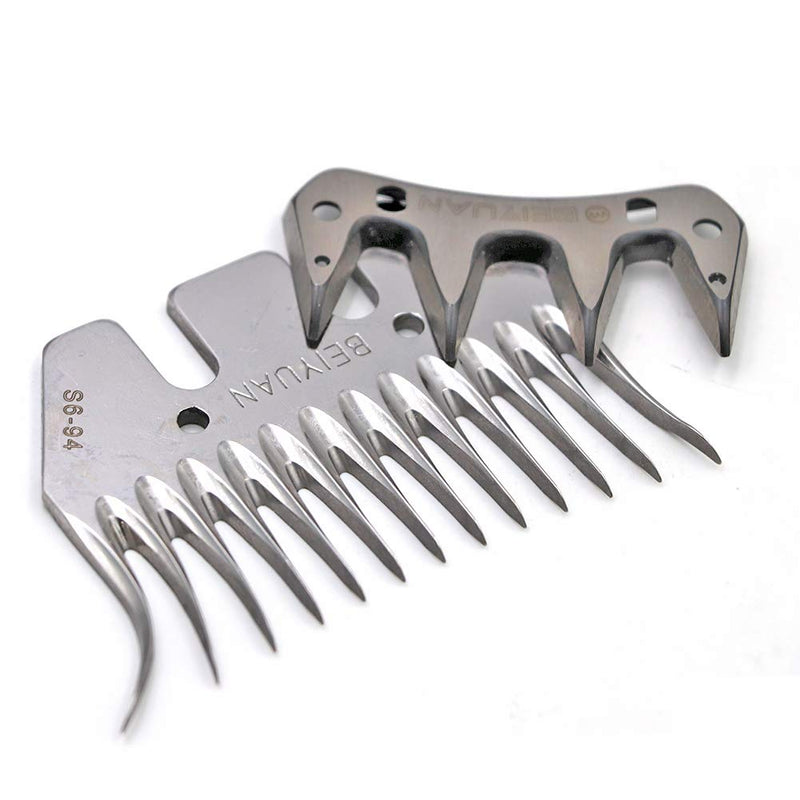 PROBEEALLYU 13 Teeth Replacement Sheep Blade for Sheep Shears Sheep's Wool Scissors Blades Universal Wool Comb Cutter Shearing Clipper Scissor Sheep Goats Alpaca Cattle Animal Farm (Scimitar) Scimitar - PawsPlanet Australia