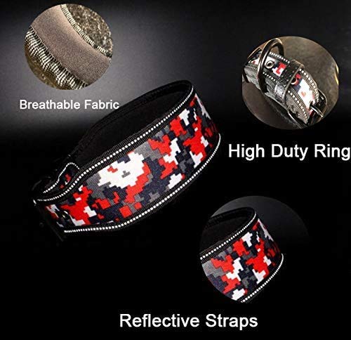 [Australia] - HOMEKNOBS Dog Collar,Reflective Dog Collar 2" Width Soft Lining Padded Dog Collar & Heavy Duty Dog Collar for Medium and Large Dogs Adjustable Length(1pcs) L: 2" Wide for (20"-24")Neck 