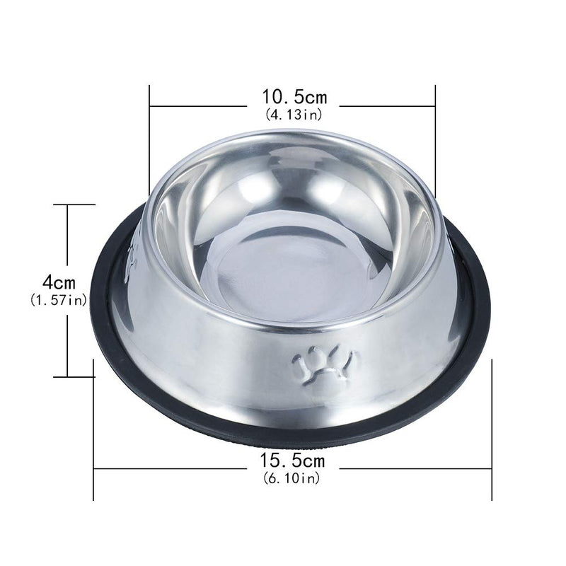 upain 3 Pieces Cat Bowls Non Slip Stainless Steel Pet Feeding Bowls Cat Feed Bowl Cat Water Bowl for Cats Puppies Rabbits Small Dogs - PawsPlanet Australia