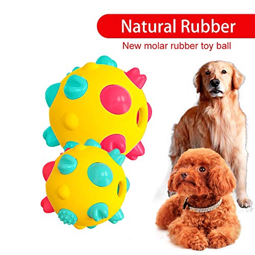 [Australia] - XIAOCAI Dog Toys Ball, Puppy Toys Chew Ball for Small Medium Dogs, Durable Interactive Dog Ball Aggressive Tooth Brush for Dog Tooth Cleaning Fetching, IQ Treat Training Blue 1 PCS 