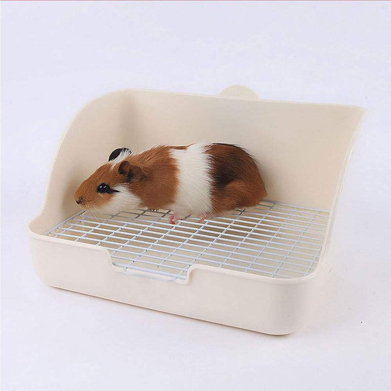 Pet Small Rat Toilet, Square Potty Trainer Corner Litter Bedding Box Pet Pan for Small Animal/Rabbit/Guinea Pig/galesaur/Ferret Grey Steel net - PawsPlanet Australia