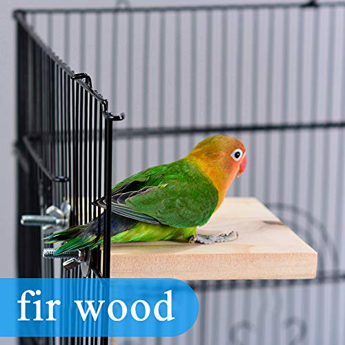 [Australia] - kathson Bird Wood Platform, 6.3" × 2.5" Parrot Perch Stand Rectangle Playground Cage Corner Shelf for Conures Budgies Parakeets Cockatiels Lovebirds 