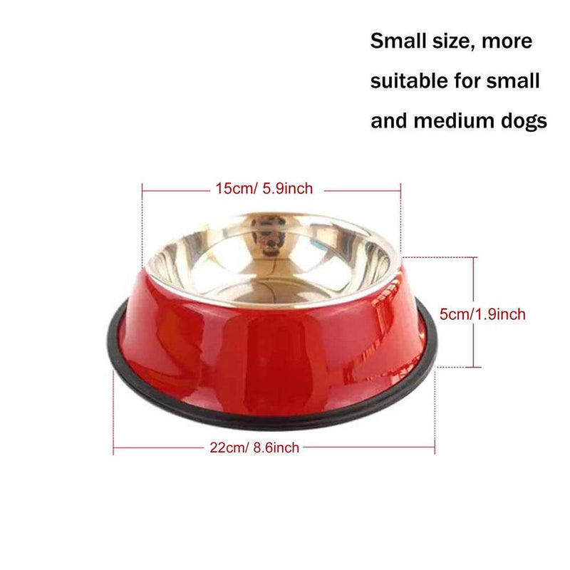 SUOXU Dog Bowl 2 Pieces Stainless Steel Dog dishes,Non-Slip Dog Feeding Bowls Metal Dog Bowls,Medium Dog Food Bowl and Water Bowls (M-580ml) M-20oz/580ml Bowl - PawsPlanet Australia