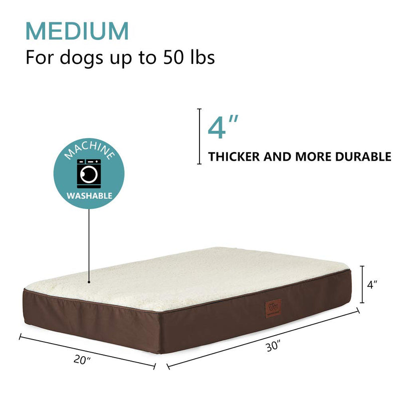 SunStyle Home Orthopedic Foam Dog Bed for Small, Medium, Large Dogs Up to 50/75/100lbs with Waterproof Removable Cover, Mattress Pet Mat Bed for Dogs & Cats - Orthopedic Egg Crate Foam Platform Espresso - PawsPlanet Australia