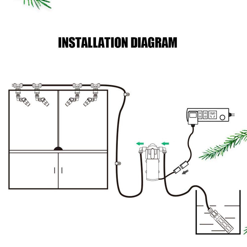 Hffheer Reptile Misting System Rain Forest Manual Mist System Reptiles Terrarium Fogger Humidifier Reptile Mist Maker Mini Pump Kit - PawsPlanet Australia