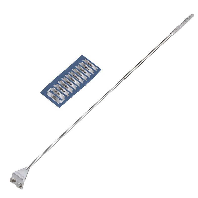 HOTOOLME Aquarium Algae Scraper, 25.6" Stainless Steel Algae Scraper Cleaning Razor with 10 Blades for Glass Aquarium Fish Tank - PawsPlanet Australia