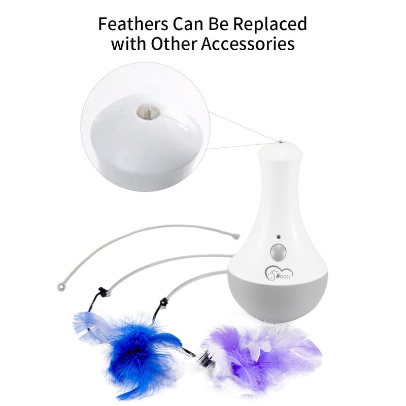 DOEL Interactive Cat Toy with Indoor Cat Feather, Cat Toy Electric Cat Toy Intelligence, Tumbler Cat Toy for Battery Operated as Cat Gifts... - PawsPlanet Australia