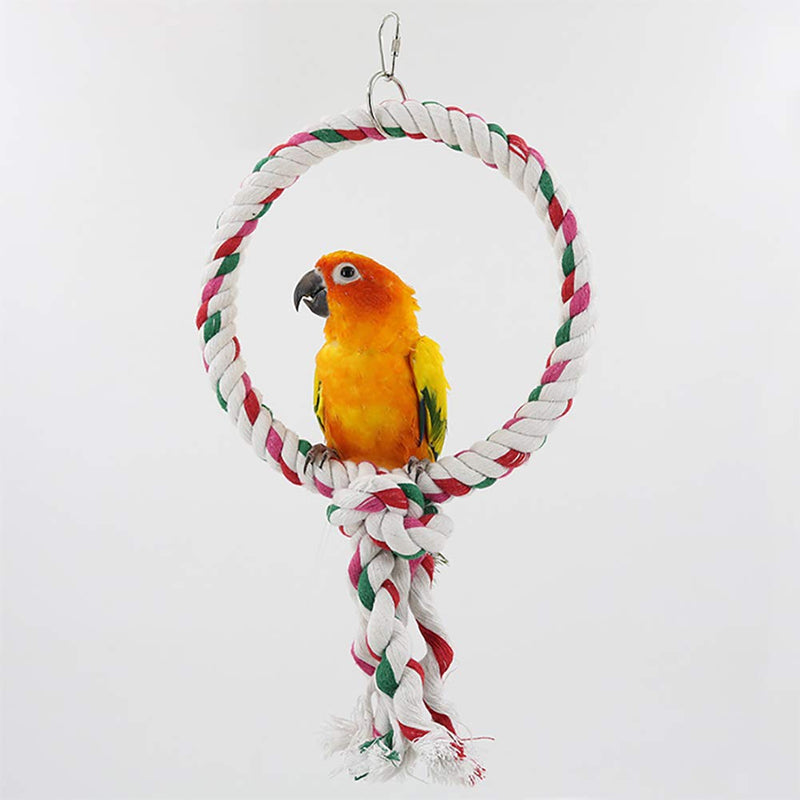 LeerKing Bird Rope Perches Parrot Hanging Perches Chewing Cage Toys Cotton Rope Swing Spiral Perches for Parakeet Cockatiel Bungee African Greys Cockatoo，1 Loop 1 Loop - PawsPlanet Australia