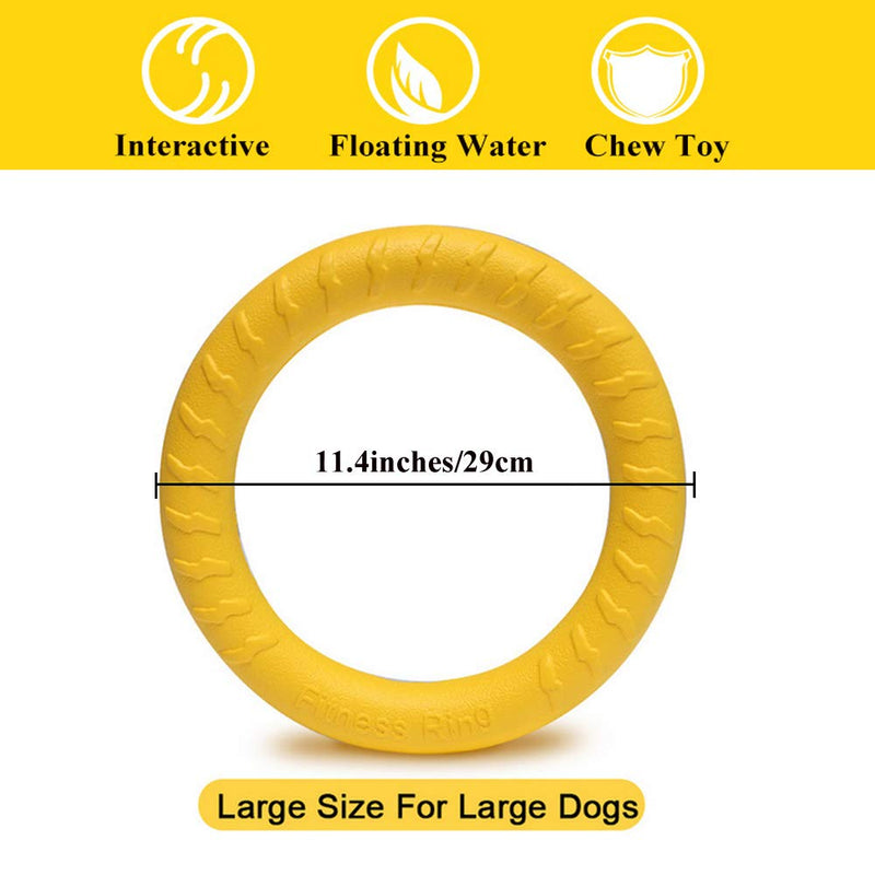 ASOCEA Dog Toys Ring Water Floating Outdoor Fitness Flying Discs Tug of War Interactive Training Ring for Medium Large Dogs Yellow - PawsPlanet Australia