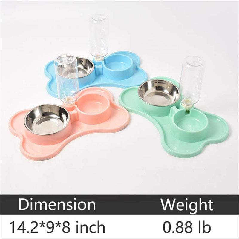 [Australia] - YISIJNET Pets Feeder Cats Dogs Food and Water Bowl Set Automatic Water Dispenser with Food Bowl M Blue-M 