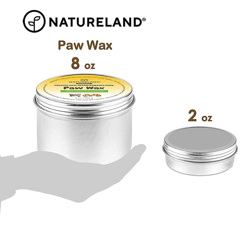 Natureland Organic Paw Wax for Dogs and Cats, Jumbo Pack, Natural Outdoor Protection to Heal, Repair, and Protect Dry, Chapped, or Rough Pads, Helps Protects Paws on Snow, Sand, or Dirt 8 OZ - PawsPlanet Australia