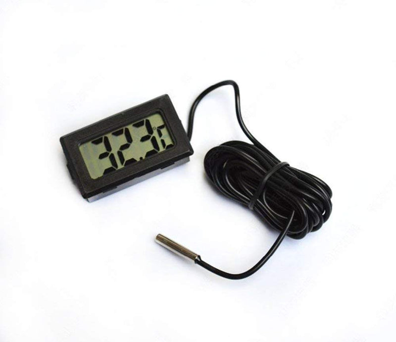 Eidyer Digital LCD Thermometer Temperature Monitor with External Waterproof Probe for Refrigerator Aquarium, Aquarium Refrigerator Fishtank Water Temperature Thermodetector -Black, 4.8cm×2.8cm×1.5cm - PawsPlanet Australia