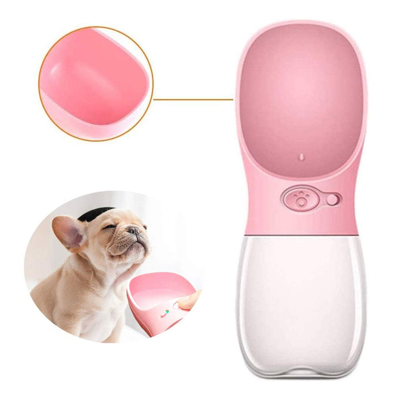 Amasawa Dog Water Bottle,350 ml Pet Drinking Bottle,Portable Pet Water Bottle,Dog Cat Drinking Bottle,For Outdoor, Hiking, Hiking, Travel (Pink) - PawsPlanet Australia