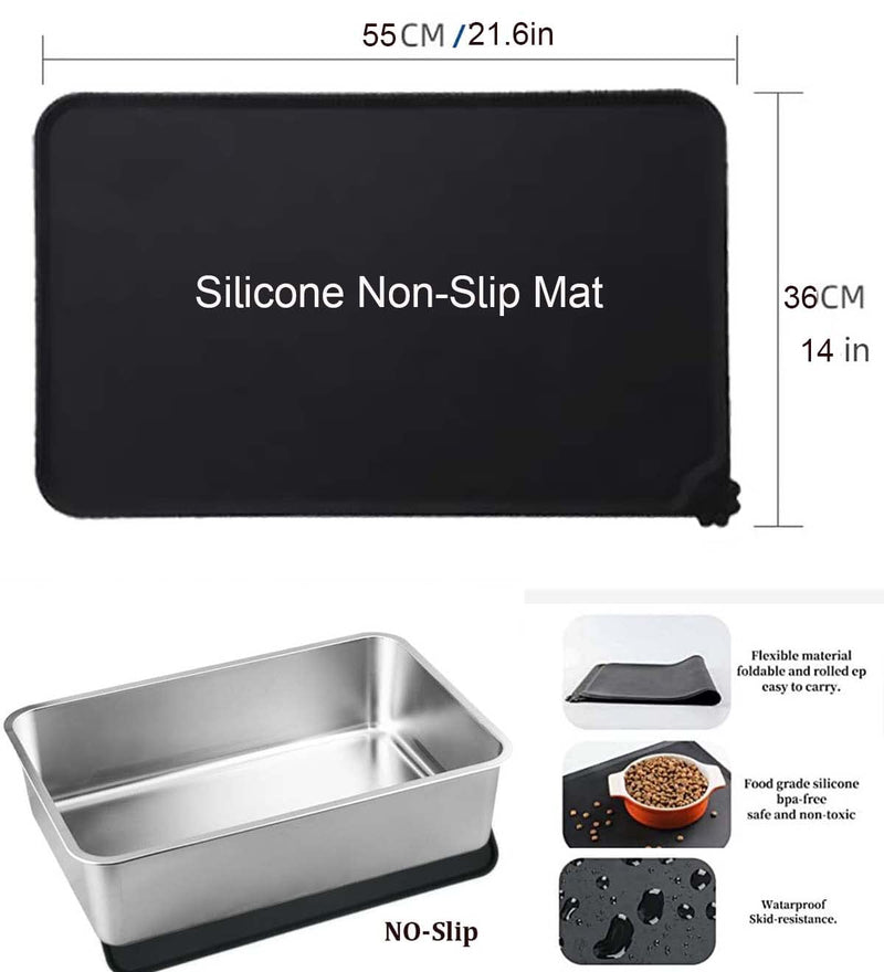 GRFELI Cat litter box made of stainless steel, large box for cats and rabbits, never absorbs odours, easy to clean (60 x 40 x 10 cm)... 60 x 40 x 10 cm - PawsPlanet Australia