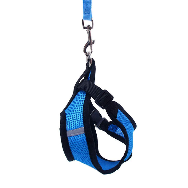[Australia] - Soft Mesh Dog Harness Vest, Medium Dog Harness, Night Reflective Adjustable Mesh Harness with Padded Vest and Leash（Black） M Black 