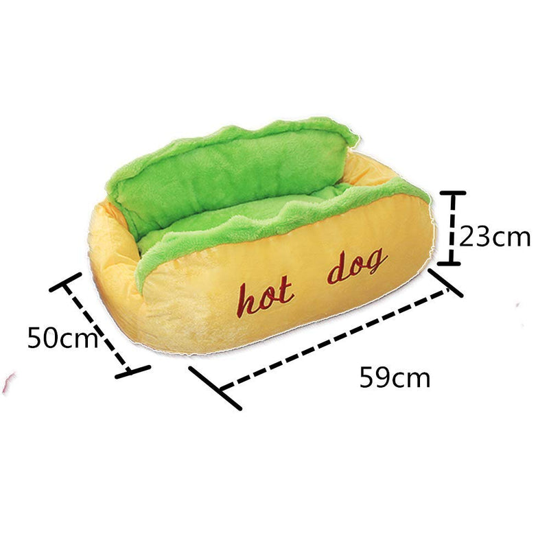 [Australia] - Aqueous Dog Bed Cat Bed Cat Cushion Hot Dog Design Removable and Washable Dog Sofa Dog Mat for Puppy Kitten Sleeping Sofa… Green 