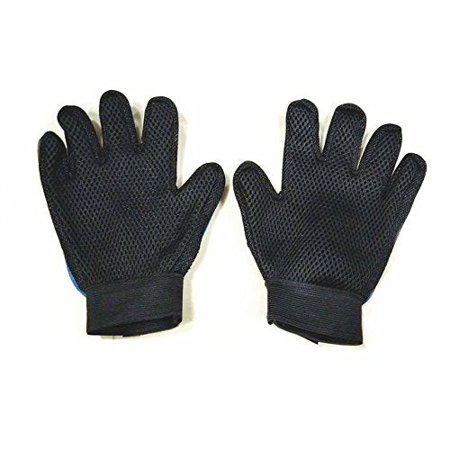 [Australia] - Pet Grooming Glove for Dogs Cats Horses - Enhanced Five Finger Design, Long Short Fur Hair Remover, Perfect Gentle Deshedding Relaxing Massaging Brush Hair removal Tool Mitts Pair with chew toy 