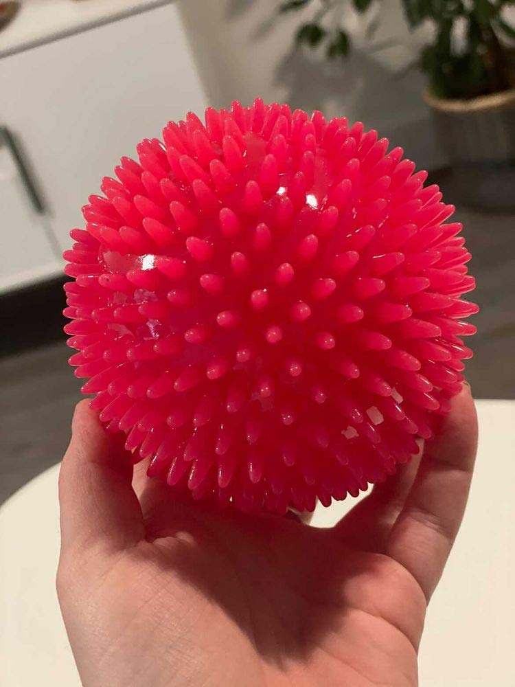 Dog Cleaning Teeth Squeaky Ball Spike Ball Bite Resistant Non-Toxic Soft Natural TPR Rubber Toy 11cm - PawsPlanet Australia