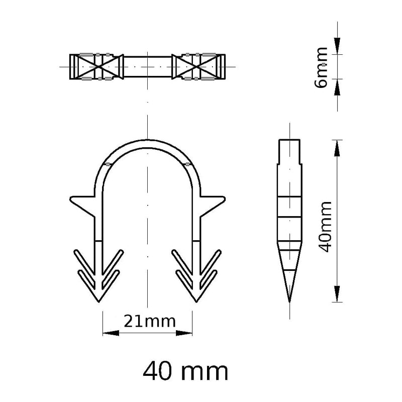 Novanetus staple needles 40 mm pipe holder for underfloor heating staples for underfloor heating pipe 300 pieces - PawsPlanet Australia