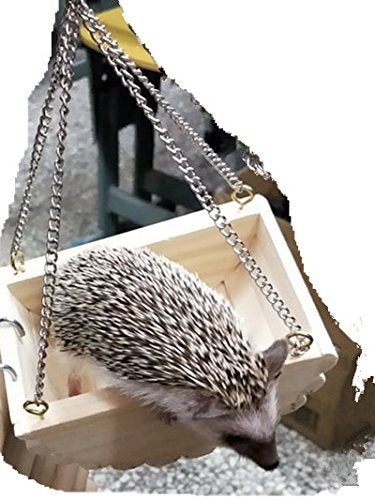 [Australia] - Hypeety Wooden Hamster Swing Toy for Dwarf Hamster Gerbil Rat Mouse Mice Small Animla Cage Perch StandToy 