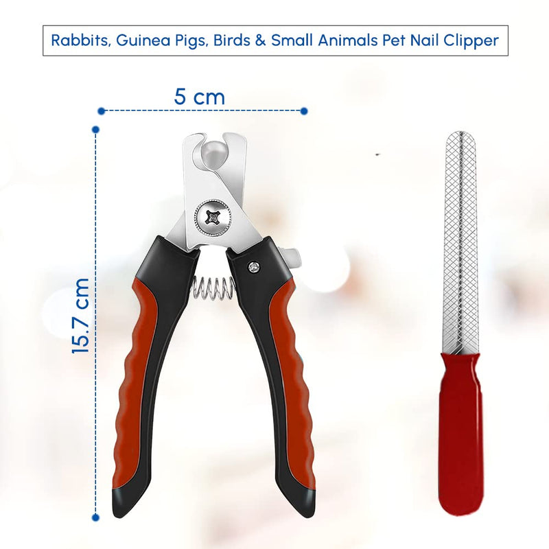 1ABOVE Pets Grooming Tool - Claw Trimmers With Safety Guard for Puppies, Kittens, Rabbits, Guinea Pigs, Birds, and Small Animals Pet Nail Clipper for Home and Professional Use (RED) RED - PawsPlanet Australia