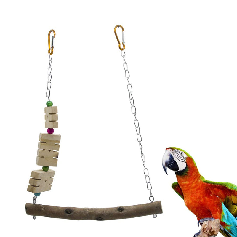 POPETPOP Chicken Swing - Natural Wooden Chicken Toy for Hens Handmade Bird Swing Bird Chew Toy for Bird Parrot Parakeet Hens Macaw Trainning - PawsPlanet Australia