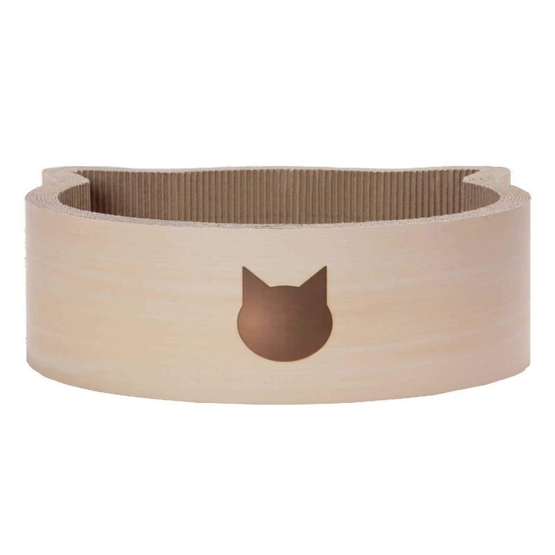 Necoichi Cat-headed Scratcher Bed Large, Birch, 1.55 kg - PawsPlanet Australia