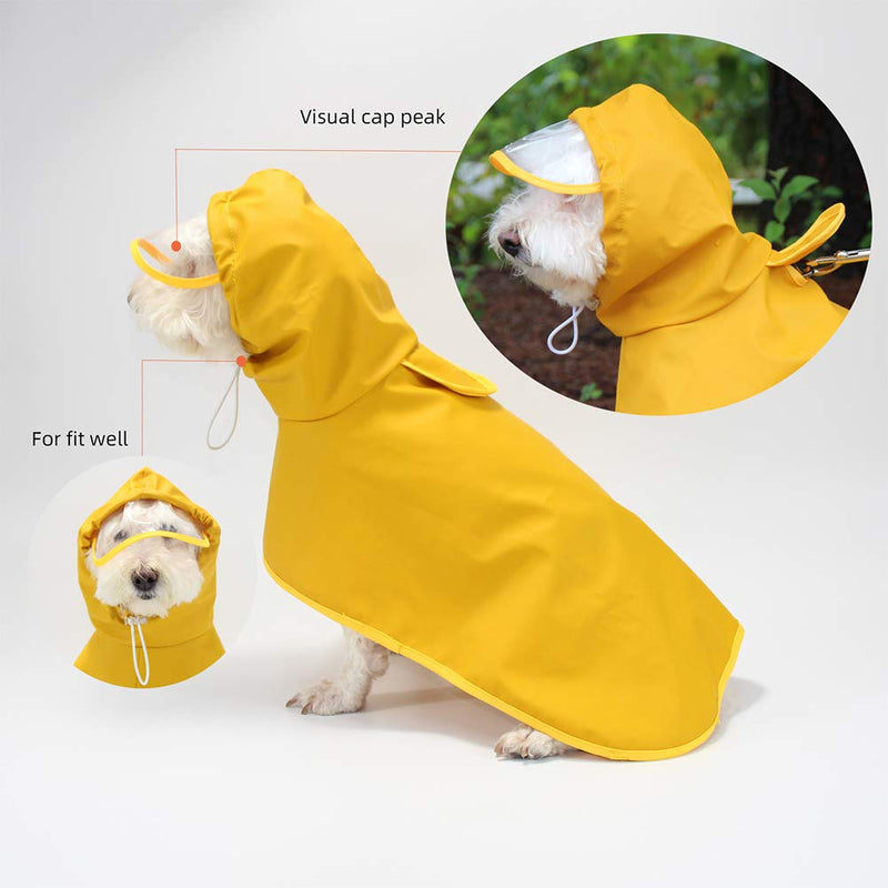 NACOCO Small Dog Raincoat Pet Waterproof Dog Clothes Adjustable Dog Reflective Raincoat for Small Medium Dogs and Cats Large - PawsPlanet Australia