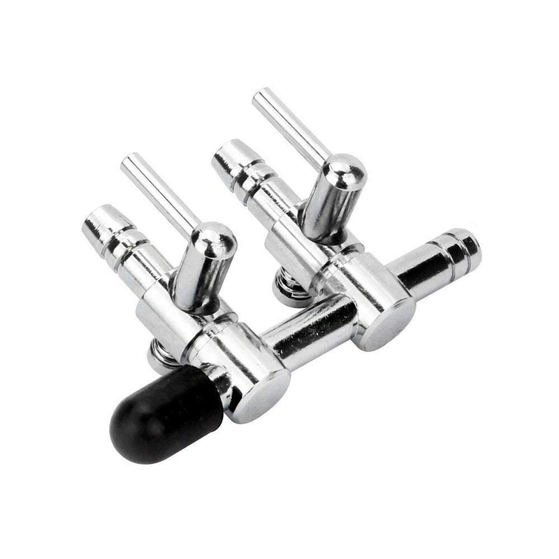 [Australia] - 5Pcs Stainless Steel 2 Way Air Flow Splitter Pump Lever Valve for Aquarium, 2-Way Aquarium Air Flow Control Lever Valve Distributor Splitter Accessories 