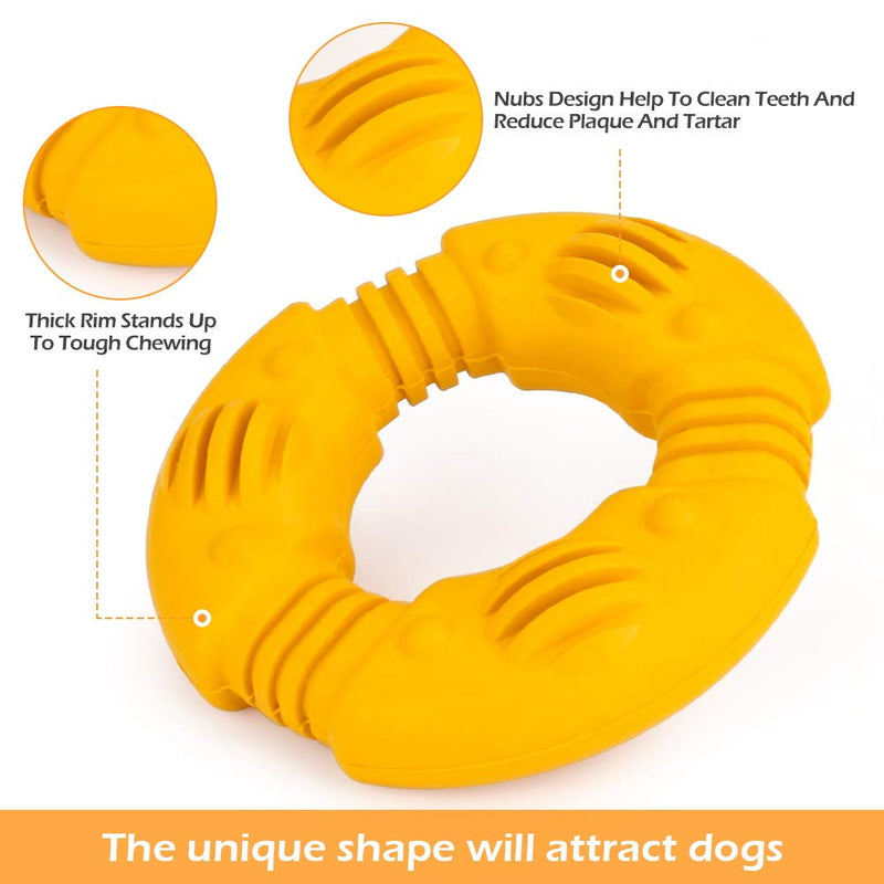 [Australia] - Intsun Small Dog Chew Toys for Aggressive Chewers, Ultra-Tough Durable Puppy Chew Toy, Natural Rubber Teething Chew Toy for Small & Medium Dog 