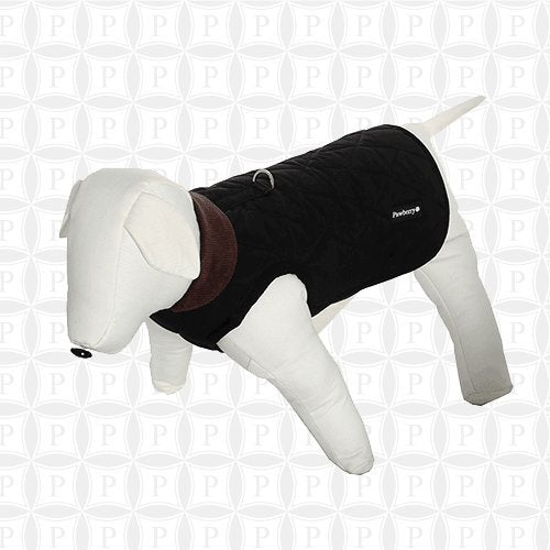 Pawberry Classic Dog Coat with Built in Harness, 31 cm, Black - PawsPlanet Australia