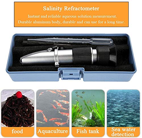 Abuycs Salinity Refractometer for Seawater and Marine Fishkeeping Aquarium, Saltwater Tester Hydrometer, Dual Sacle 0-100ppt & 1.000-1.070 Specific Gravity with ATC Automatic Temperature Compensation - PawsPlanet Australia
