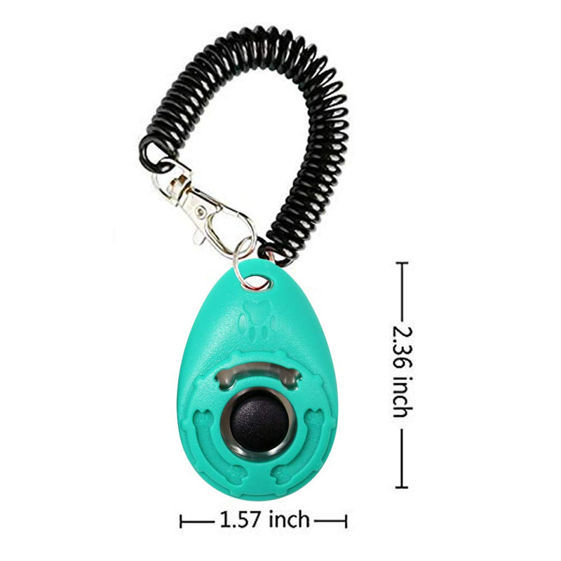 OYEFLY Dog Training Clicker with Wrist Strap Durable Lightweight Easy to Use, Pet Training Clicker for Cats Puppy Birds Horses. Perfect for Behavioral Training 2-Pack Black and Water lake blue - PawsPlanet Australia