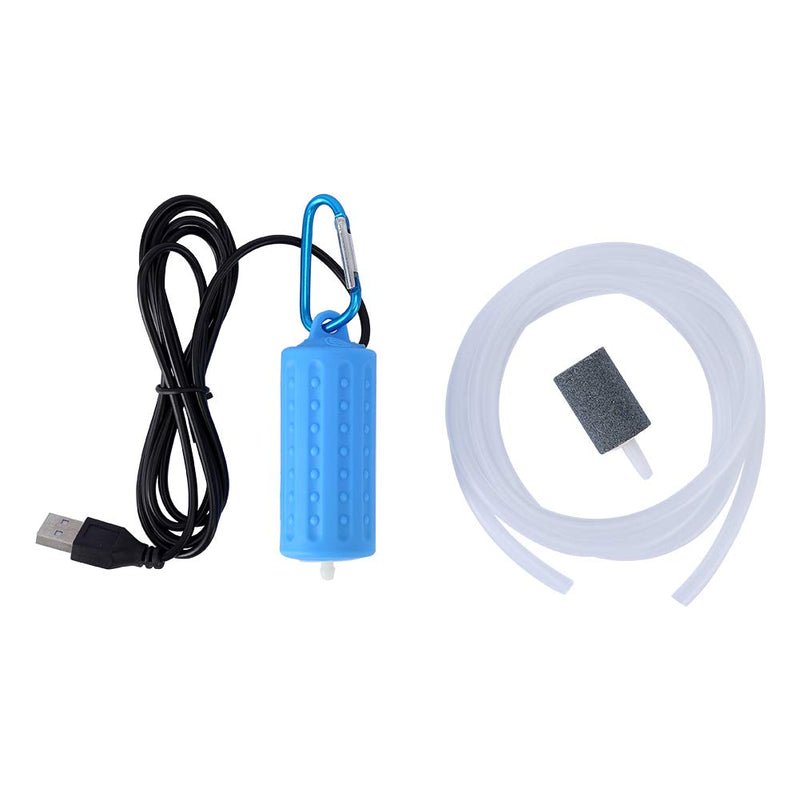 Adeeing Portable Mini USB Aquarium Fish Tank Oxygen Air Pump Mute Energy Saving Supplies Accessories Blue - PawsPlanet Australia