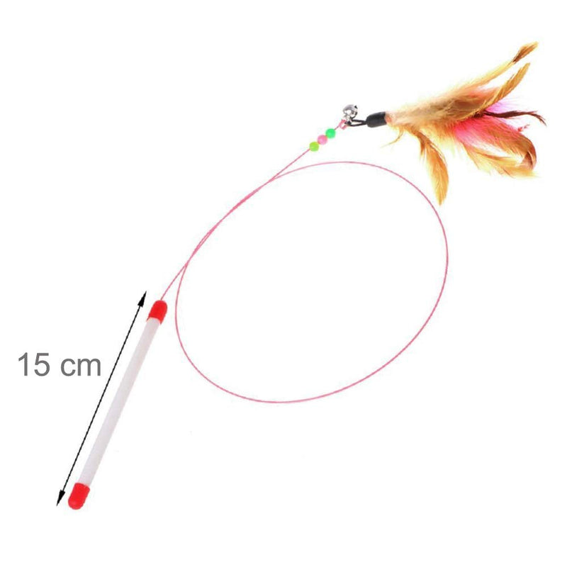 SLSON Feather Teaser Cat Toy, Interactive Cat Catcher and Exerciser Wand for Cats and Kitten Playing, with Feather, Bell and Flexible Wire - PawsPlanet Australia