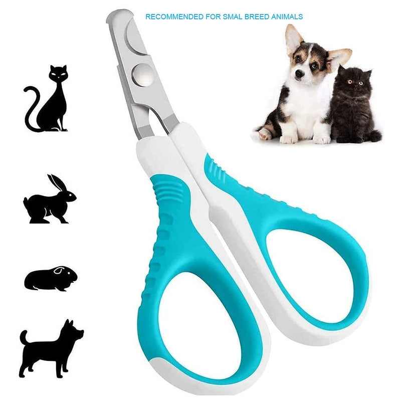 YUDOTE Pet Nail Scissors Sharp Stainless Steel Angled Blade for Easy Home Trimming for Small Dogs,Cats,Rabbits,Birds and More Saving Your Vet Costs Blue/white - PawsPlanet Australia