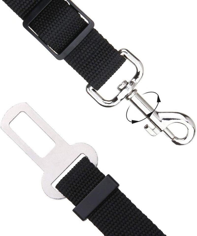 Dog Seat Belt for dogs in Car - Adjustable Dog Car Seat Belts -Harness Dog Seatbelt Safety Lead Dog Vehicle Travelling Leash -Adjustable Safety Seat Belt For Dog Cat and Pets (MAIN) (BLACK) BLACK - PawsPlanet Australia