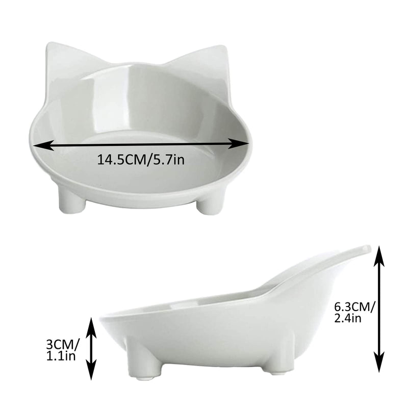 Cat Bowls, Anti-slip Multi-purpose Pet Feeding Bowl, Cat Food Bowl with Non Slip Rubber for Relief of Whisker Fatigue, Set of 3 - Grey, white and yellow - PawsPlanet Australia