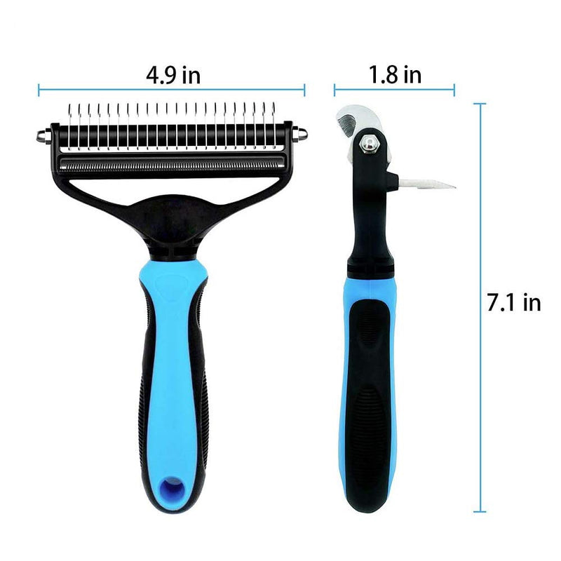XLENTGEN Professional Deshedding Tool, 2 in 1 Dual Head De-matting Comb - Pet Grooming Brush for Long/Medium/Short Hair Dogs & Cats De-shedding, Removing Loose Undercoat & Tangles - PawsPlanet Australia