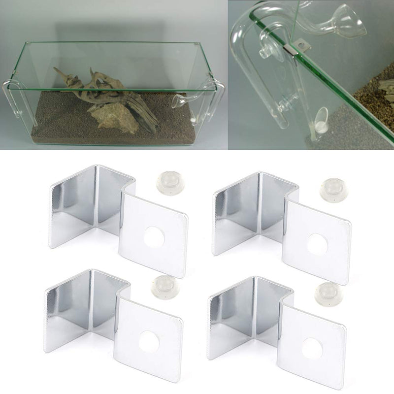 Pssopp 4Pcs Fish Tanks Glass Cover Clip Stainless Steel Aquarium Glass Cover Support Bracket Holders Universal Lid Clips for Rimless Aquarium 10mm - PawsPlanet Australia