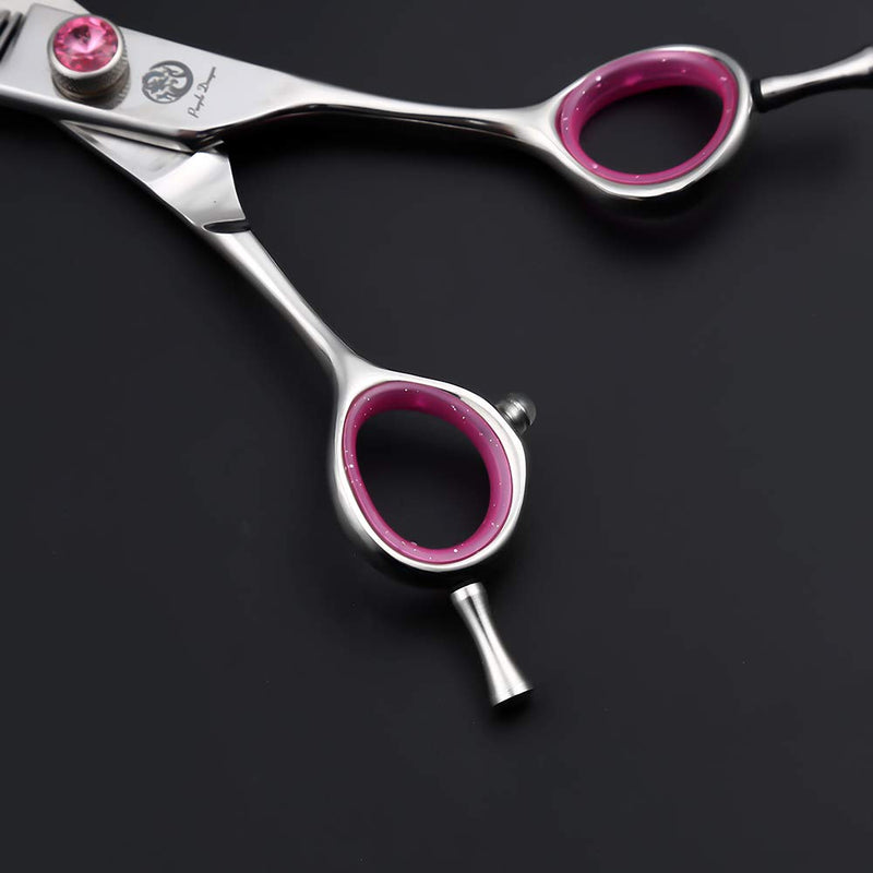 [Australia] - Purple Dragon 7.0 inch Sliver 33 Teeth Left Hand or Right Hand Dog Grooming Thinning Scissors - 440C Stainless Thinning Scissor Chunker Shear - Perfect for Pet Groomer or Family DIY Pet Use Pink 