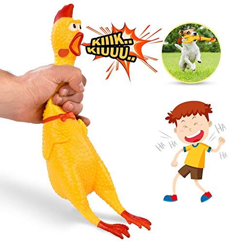 [Australia] - LEGEND SANDY Screaming Chicken,Yellow Rubber Squaking Chicken Toy Novelty and Durable Rubber Chicken for Kids and Dogs,Rubber Chickens Value 3 Pack Yellow 